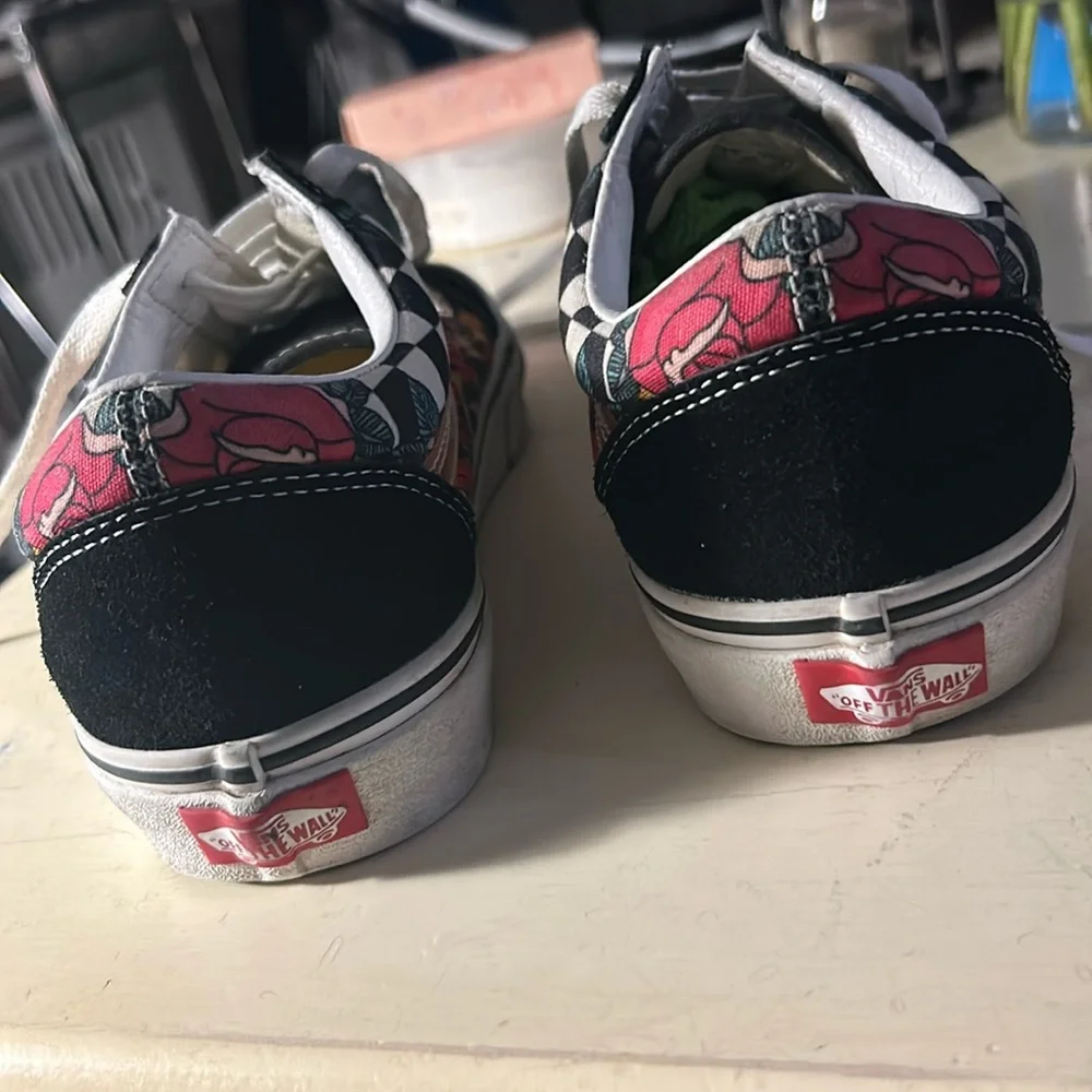Vans Old Skool Rose Animal Check Sneakers M8.5 W10 - Picture 3 of 11